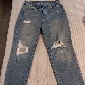 Old Navy Jeans Womens size 10 high rise O.G. straight leg distressed denim